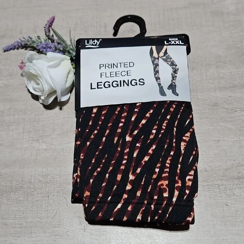 Lildy Animal Print Cozy Fleece Leggings